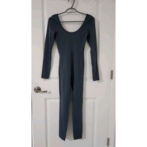 Wilfred Free Womens Gray Maxe Jumpsuit‎ Scoop Neck Long Sleeve Stretch Size XS